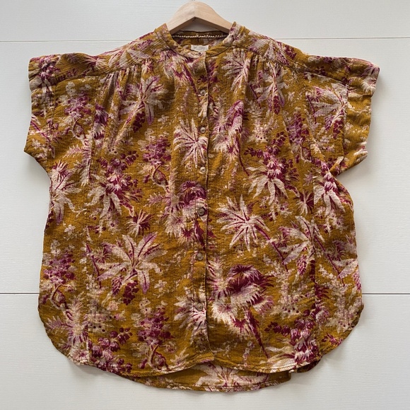 Pilcro by Anthropologie Floral Button Up Top Blouse Size Small Medium (S/M) - Picture 7 of 14